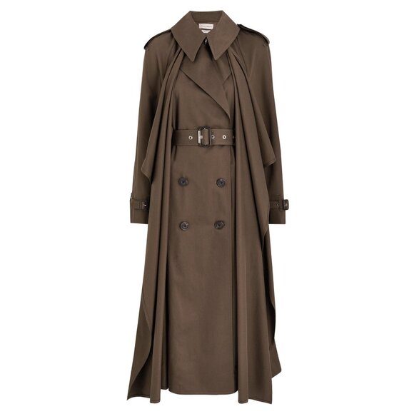 $4790 NWT Alexander McQueen Double-Breasted Draped Belted Runway Trench Coat - Picture 8 of 16